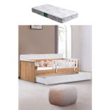 Yavrulu Karyola, Flora Yavrulu Montessori Karyola - Ceviz + 1 Adet Comfort Yatak