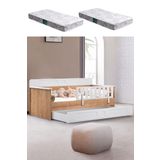 Yavrulu Karyola, Flora Yavrulu Montessori Karyola - Ceviz + 2 Adet Comfort Yatak