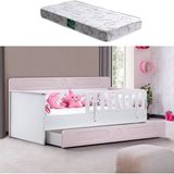 Yavrulu Karyola, Flora Yavrulu Montessori Karyola - Pembe + 1 Adet Comfort Yatak