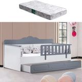 Yavrulu Karyola, Flower Yavrulu Montessori Karyola - Gri + 1 Adet Comfort Yatak 90 X 190 Gri