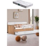 Yavrulu Karyola, Mira Yavrulu Montessori Karyola + 1 Adet Comfort Yatak - 90 x 190 cm - Ceviz
