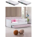 Yavrulu Karyola, Mira Yavrulu Montessori Karyola + 2 Adet Comfort Yatak - 90 x 190 cm - Pembe