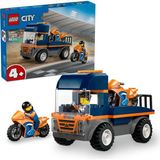 Yavuz Group Store City Motosiklet Taşıyıcı 60491 – 4 Yaş ve Üzeri Erkek ve Kız Çocuklar Için 2 Kasklı Yarışçı Minifigürü Içeren Yaratıcı Oyuncak Araba Yapım Seti, Çocuklar Için Eğlenceli Hediye Fikri (88 Parça) - Option-1