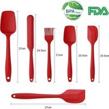Yavuz Group Store Silikon Mutfak Yardımcısı, 6 Adet Silikon Spatula, Çorba Kaşığı, Fırın Fırçası, Spatula, Isıya Dayanıklı ve Yapışmaz, Paslanmaz Çelik ve Dikişsiz Tek Parça Tasarım Siyah-Gri-Kırmızı (Gri) - Kestane Akaju - Option-1