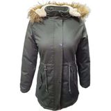 Yavuz Jenerik J01805 Çocuk Kız Gabardin Içi Kürklü Kapüşonlu Kaban - J01805 - Haki - 14 Yaş