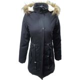 Yavuz Jenerik J01805 Çocuk Kız Gabardin Içi Kürklü Kapüşonlu Kaban - J01805 - Siyah - 12 Yaş