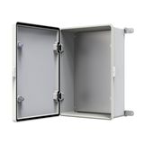 YAVUZ Polyester Pano 35 x 50 x 17 cm Taban saclı IP65 Polyester Pano Montaj Plakalı Elektrik Kutusu Taban Saclı Pano Dış Ortam Muhafaza Kutusu PLYS 3550