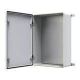 YAVUZ Polyester Pano 50 x 70 x 23 cm Taban saclı IP65 Polyester Pano Montaj Plakalı Elektrik Kutusu Taban Saclı Pano Dış Ortam Muhafaza Kutusu PLYS 5070