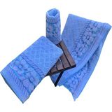 Yavuz Tekstil Banyo Havlusu 3 Lü Takım Turkuaz Model %100 Pamuk - 70 x 140 cm - Turkuaz - Beyaz