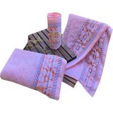 Yavuz Tekstil Banyo Havlusu 3'lü Takım Turuncu Model - 70 x 140 cm - Açık Lila