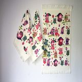 Yavuz Tekstil Saçaklı Mutfak El Havlusu 3lü Set Kalp Baykuş %100 Pamuk - 40 x 60 cm - Pembe - Beyaz