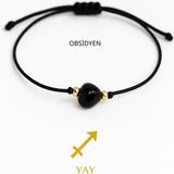 Yay Burcu Doğal Taş Bileklik Chellomood – Obsidyen, Lapis Lazuli, Ametist Enerji Kombinasyonu