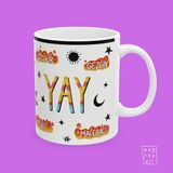 Yay Burcu Sagittarius Astroloji Temalı Özel Çizim Tasarım Hediyelik Porselen Kahve Kupası - Beyaz - 325 ml