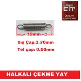 Yay Halkalı Çekme Yay Çap 3.70 MM Toplam Boy 19 MM Adet Seçenekli 12 Adet