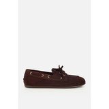 Yaya By Hotiç Kadın Kahverengi Süet Bağcık Detaylı Loafer