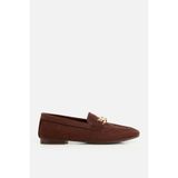 Yaya by Hotiç Kadın Kahverengi Süet Gold Aksesuar Detaylı Loafer