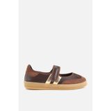 Yaya by Hotiç Kadın Kahverengi Süet Metalik Detaylı Cırtlı Babet