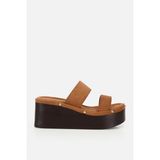 Yaya By Hotiç Kadın Taba Süet Taş Aksesuar Platform Sandalet