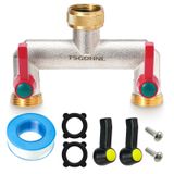 Yayamz Pirinç bahçe hortumu splitter, Açık Frostproof Musluk Splitter, 2 yollu, ağır, Paslanmaz musluk manifoldu