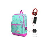 Yaygan Çanta Coral High Usb Şarjlı Kulaklık 3'lü Okul Çanta Seti ( Çanta- Beslenme- Kalemlik )