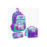 Yaygan Coral High Kids Mor Su Yeşili Unicorn Desenli 3'lü Okul Çanta Seti, Orta, 23487, Mor Su Yeşili, kız-çocuk