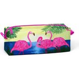 Yaygan Coral High Tek Gözlü Flamingo Desenli Kalem Çantası Kız - Renkli
