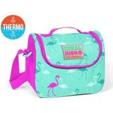 Yaygan Coral High Yeşil Flamingo Desenli Termoslu Beslenme Çantası