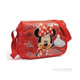 Yaygan Minnie Mouse Kabartmalı Kırmızı Postacı Çantası