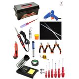 Yayke 22 Parça El Aleti Seti , Dolu Takım Çantası (40 Watt Lehim Havya+20 Watt Silikon Tabancası)