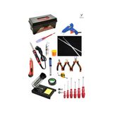 Yayke 22 Parça El Aleti Seti , Dolu Takım Çantası (60 Watt Lehim Havya+20 Watt Silikon Tabancası) - Kırmızı