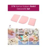 Yayke 3lü Set Hamur Kesme Ve Kazıma Aparatı Pasta Börek Pasta Şekillendirici Kesici Kazıyıcı