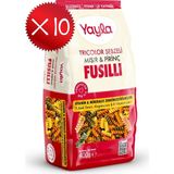 Yayla 3 Renkli Sebzeli Mısır ve Pirinç Fusilli Makarna 400 G X10 - 4 kg