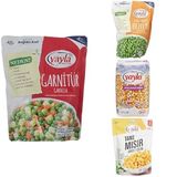 Yayla Haşlanmış Garnitür (560 Gr), Bezelye (700 Gr), Tane Mısır (220 Gr) & Cin Mısır (500 Gr) Paketi