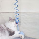 Yaylı Asılabilir Peluş Kedi Oyuncağı - Elastik - Ponponlu Olta - Belirtilmemiş - 1BW-Beyaz