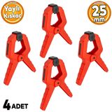 Yaylı Kıskaç Mandal El Tip İşkence Kırmızı Klips Hobi 25 Mm 1 İnç 4 Adet
