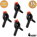 Yaylı Kıskaç Mandal El Tip İşkence Siyah Klips Hobi 35 Mm 4 Adet