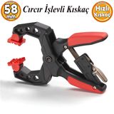 Yaylı Kıskaç Mandal Hızlı Kıskaç Cırcır İşlevli El Tip İşkence Mengene Klips Hobi 58 Mm