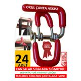 Yaylı Okul Çanta Askısı 24 Adet Öğrenci Sıra Masa Askı Çocuk Sınıf Düzenleyici Aparatı Organizer