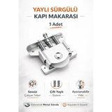 Yaylı Sürgülü Kapı Makarası, Galvanizli Metal Gövde, Çift Yaylı Sistem, Ayarlanabilir Vida, Sessiz Teker, 80 Kg Kapasiteli, 1 Adet