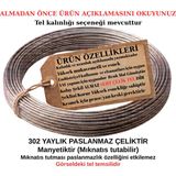 Yaylink 302 Kalite Paslanmaz Çelik Tel - Takı, Filografi, El Işi, Hobi, Balıkçılık ve Yay Teli (Kalınlık Seçenekli) - Ø 1.00 mm (10m)