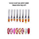 YAYOGE Nail Art Tırnak Desen Ombre Fırça Seti 8 Li