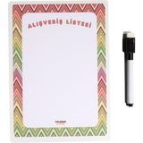 Yaz-Sil Planlayıcı Zikzak Desenli Alışveriş Listem Buzdolabı Notluk.notluk.magnetli Planlayıcı 21X15 - Açık Turuncu