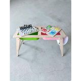 Yaz Sil Yüzeyli Satranç ve Ludo Yüzeyli Kontraplak Katlanır Çocuk Aktivite Masası