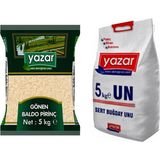 Yazar 2'li Kumanya Gıda Ziyafet Paketi 5 kg Gönen Baldo Pirinç + 5 kg Un - 2 Adet