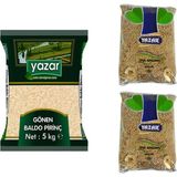 Yazar 2'li Kumanya Gıda Ziyafet Paketi 5 kg Gönen Baldo Pirinç + 5 kg Yeşil Mercimek - 2 Adet