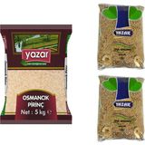 Yazar 2'li Kumanya Gıda Ziyafet Paketi 5 Kg. Osmancık Pirinç + 5 Kg. Yeşil Mercimek