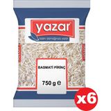 Yazar Basmati Pirinç 750 Gr x 6 Paket - 4,5 kg