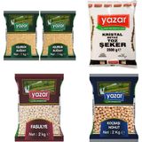 Yazar Buğday 2 kg + Fasulye 2 kg + Toz Şeker 2,5 kg + Nohut 2 kg Aşure Paketi - 5 Adet