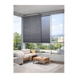 YAZAR HOME Blackout Katlanabilir Cam Balkon Plise Perdesi – Gri (Vidalı veya Kancalı Montaj)