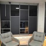 Yazar Home Katlanabilir Cam Balkon Perdesi Antrasit (Vidalı Veya Kancalı Montaj) - 70 x 160 cm